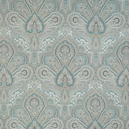 D3299 Damask Turquoise Flora Aqua & Teal Charlotte Fabrics