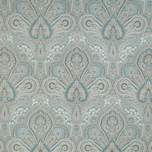 D3299 Damask Turquoise Flora Aqua & Teal Charlotte Fabrics