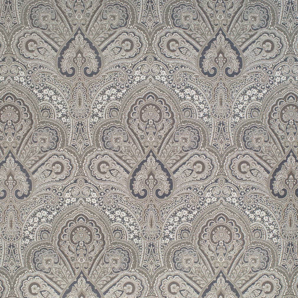 D3300 Damask Midnight Flora Blue Charlotte Fabrics