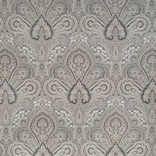 D3300 Damask Midnight Flora Blue Charlotte Fabrics