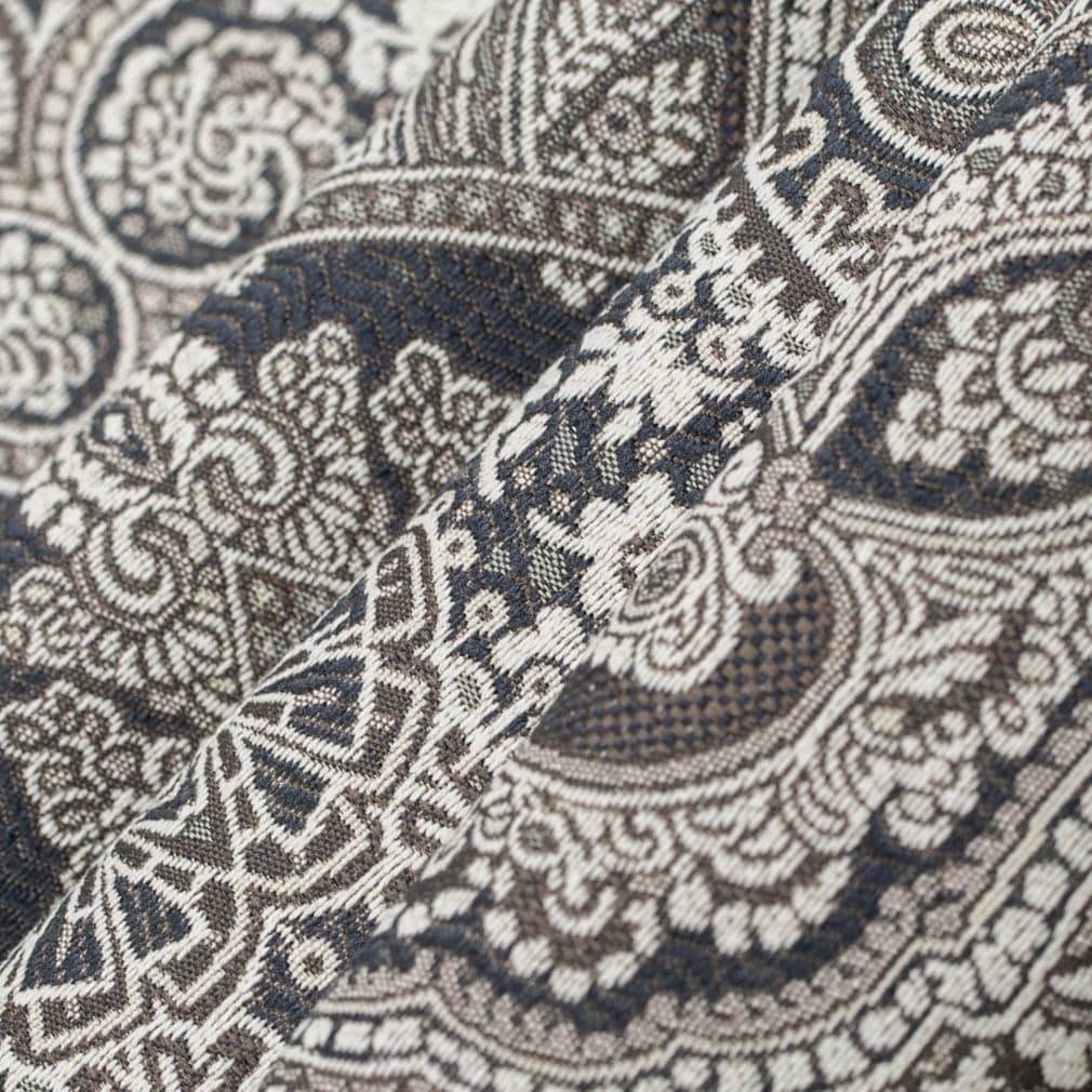 D3300 Damask Midnight Flora Blue Charlotte Fabrics