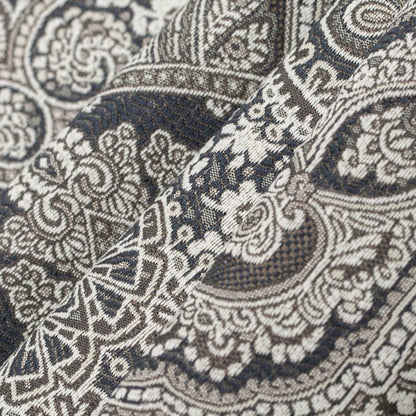 D3300 Damask Midnight Flora Blue Charlotte Fabrics