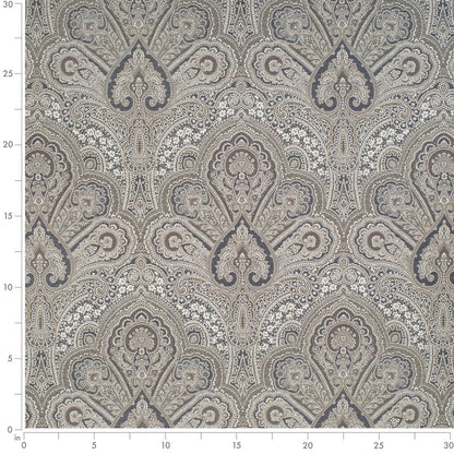 D3300 Damask Midnight Flora Blue Charlotte Fabrics