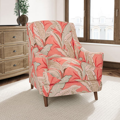 D3305 Leaves,Tropical & Botanical Coral Coral & Peach,Pink Charlotte Fabrics