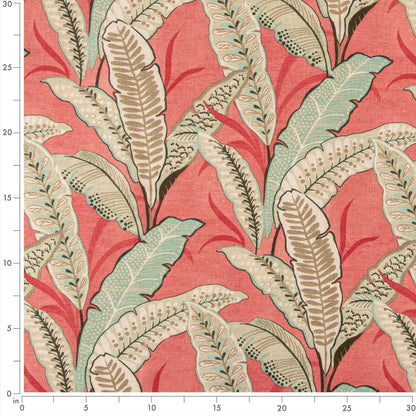 D3305 Leaves,Tropical & Botanical Coral Coral & Peach,Pink Charlotte Fabrics