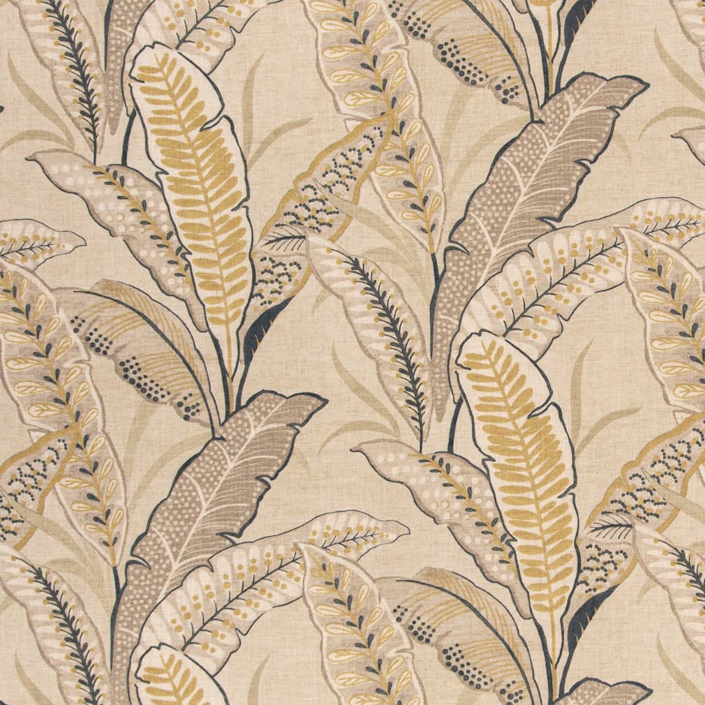 D3307 Leaves,Tropical & Botanical Wheat Beige & Taupe Charlotte Fabrics