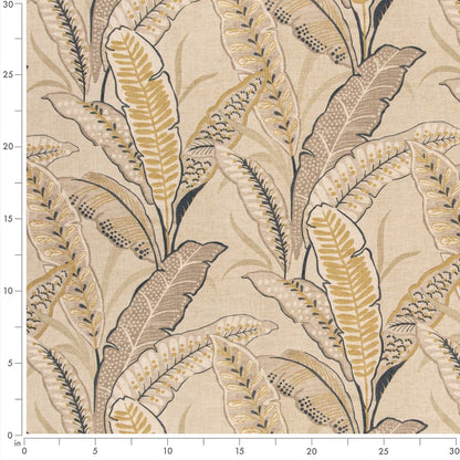 D3307 Leaves,Tropical & Botanical Wheat Beige & Taupe Charlotte Fabrics