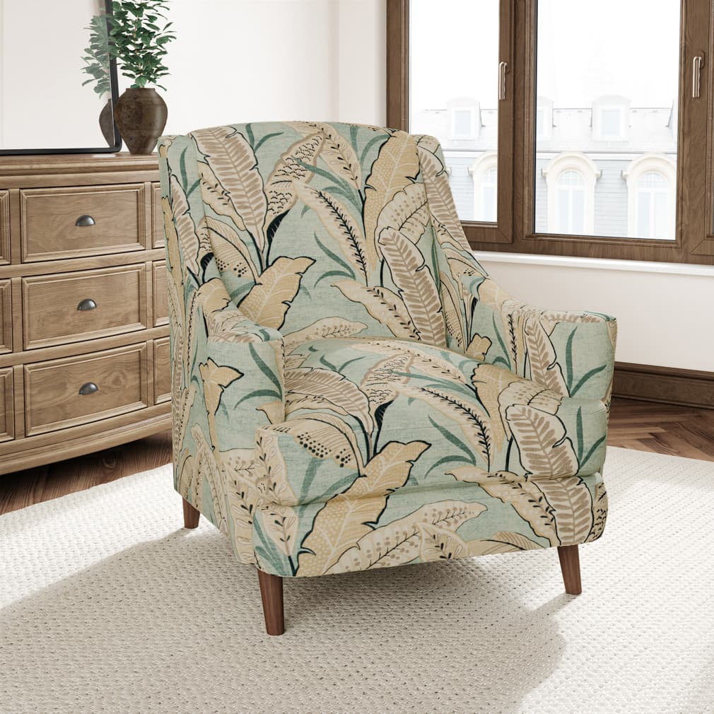 D3308 Leaves,Tropical & Botanical Aqua Aqua & Teal Charlotte Fabrics