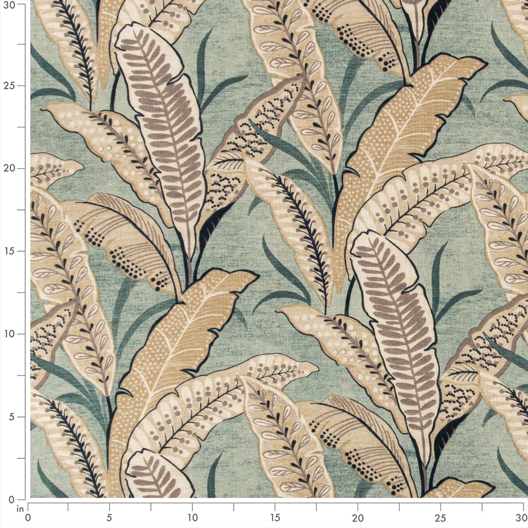 D3308 Leaves,Tropical & Botanical Aqua Aqua & Teal Charlotte Fabrics