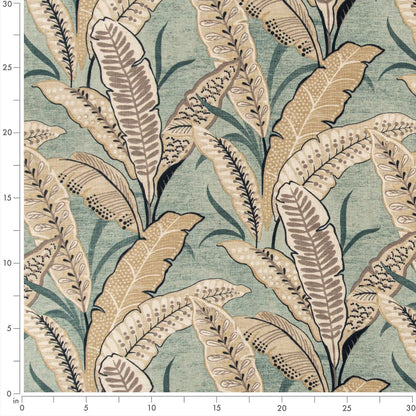 D3308 Leaves,Tropical & Botanical Aqua Aqua & Teal Charlotte Fabrics