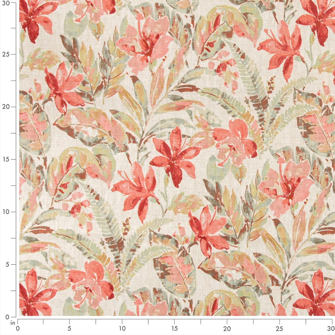 D3310 Floral,Tropical & Botanical Punch Coral & Peach,Pink,Red & Burgundy Charlotte Fabrics