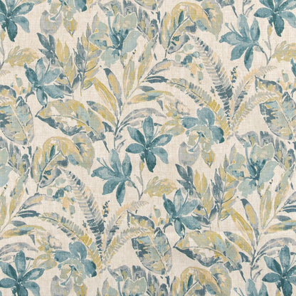D3311 Floral,Tropical & Botanical Mist Aqua & Teal Charlotte Fabrics