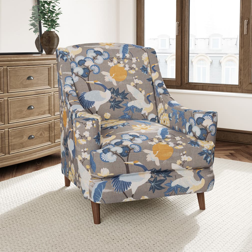 D3314 Floral,Novelty,Tropical & Botanical Stone Blue Charlotte Fabrics