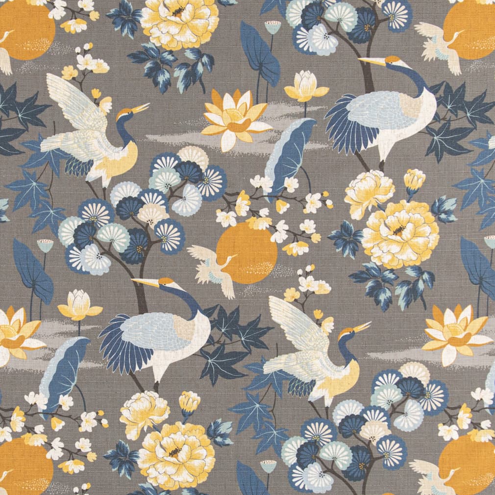 D3314 Floral,Novelty,Tropical & Botanical Stone Blue Charlotte Fabrics