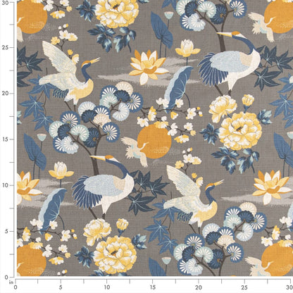 D3314 Floral,Novelty,Tropical & Botanical Stone Blue Charlotte Fabrics