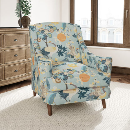 D3315 Floral,Novelty,Tropical & Botanical Sky Aqua & Teal,Gold & Yellow Charlotte Fabrics