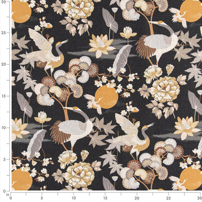 D3316 Floral,Novelty,Tropical & Botanical Noir Black,Brown Charlotte Fabrics
