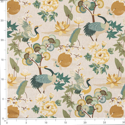 D3317 Floral,Novelty,Tropical & Botanical Sage Gold & Yellow,Green Charlotte Fabrics