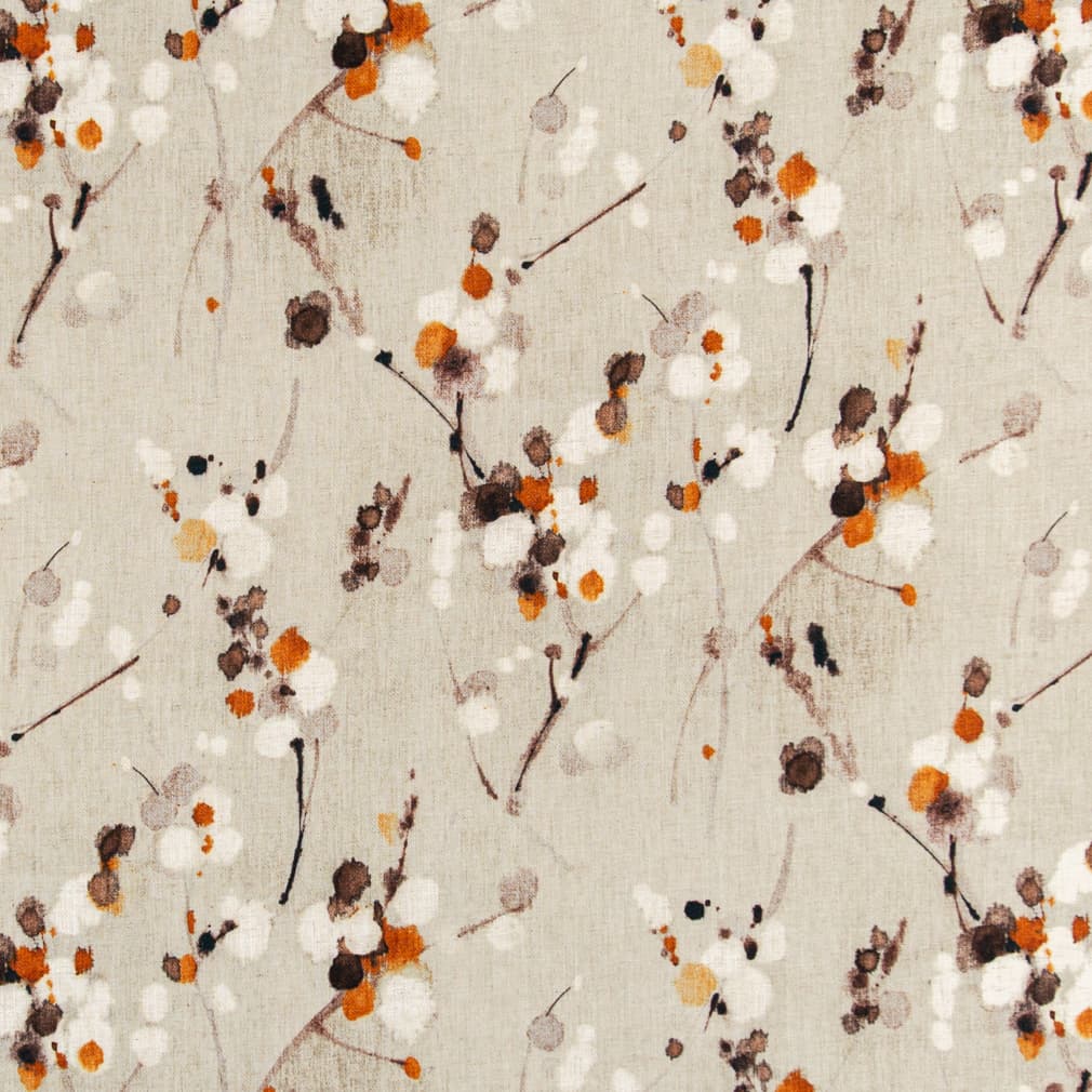 D3318 Abstract & Geometric,Leaves Autumn Orange & Rust Charlotte Fabrics