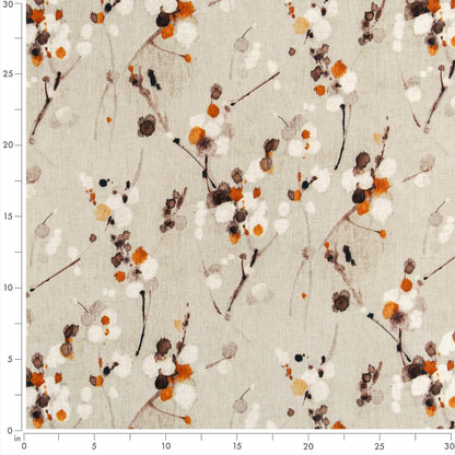 D3318 Abstract & Geometric,Leaves Autumn Orange & Rust Charlotte Fabrics