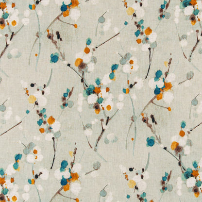 D3320 Abstract & Geometric,Leaves Turquoise Aqua & Teal,Orange & Rust Charlotte Fabrics