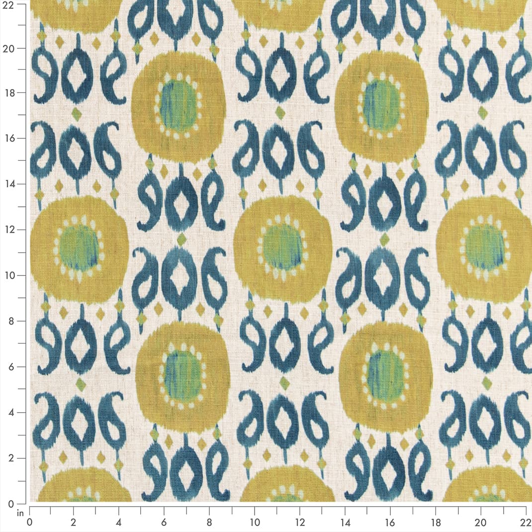D3322 Abstract & Geometric,Global Citron Blue,Green Charlotte Fabrics