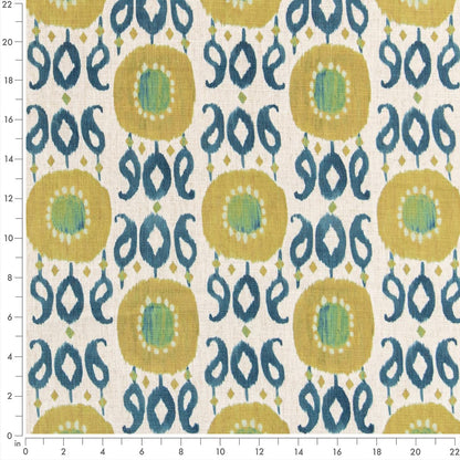 D3322 Abstract & Geometric,Global Citron Blue,Green Charlotte Fabrics