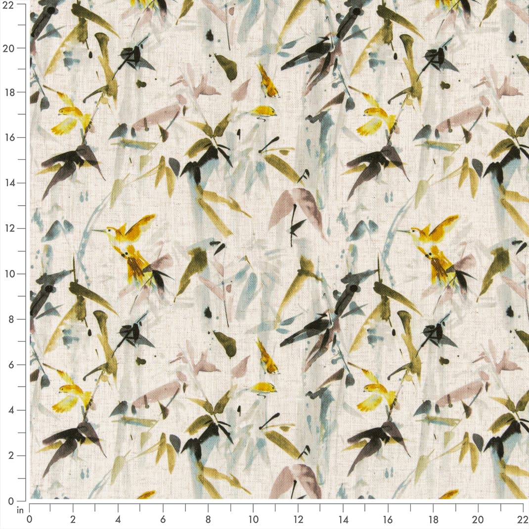 D3325 Leaves,Tropical & Botanical Goldenrod Gold & Yellow,Green Charlotte Fabrics