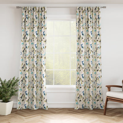 D3327 Leaves,Tropical & Botanical Marine Blue,Green Charlotte Fabrics