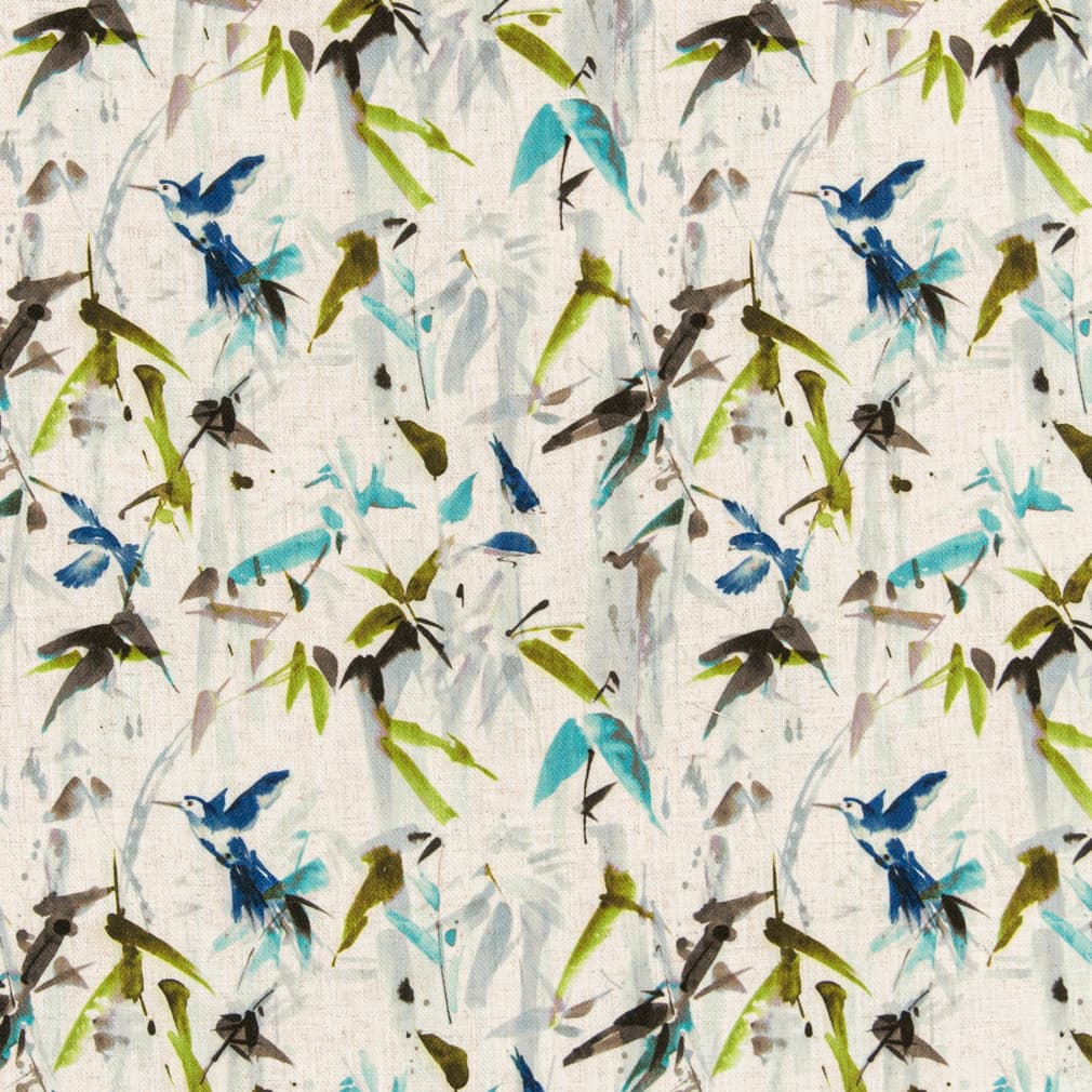 D3327 Leaves,Tropical & Botanical Marine Blue,Green Charlotte Fabrics