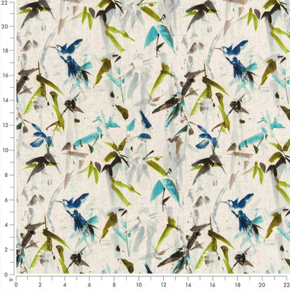 D3327 Leaves,Tropical & Botanical Marine Blue,Green Charlotte Fabrics