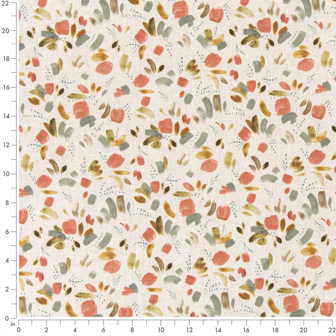 D3330 Abstract & Geometric Petal Coral & Peach Charlotte Fabrics