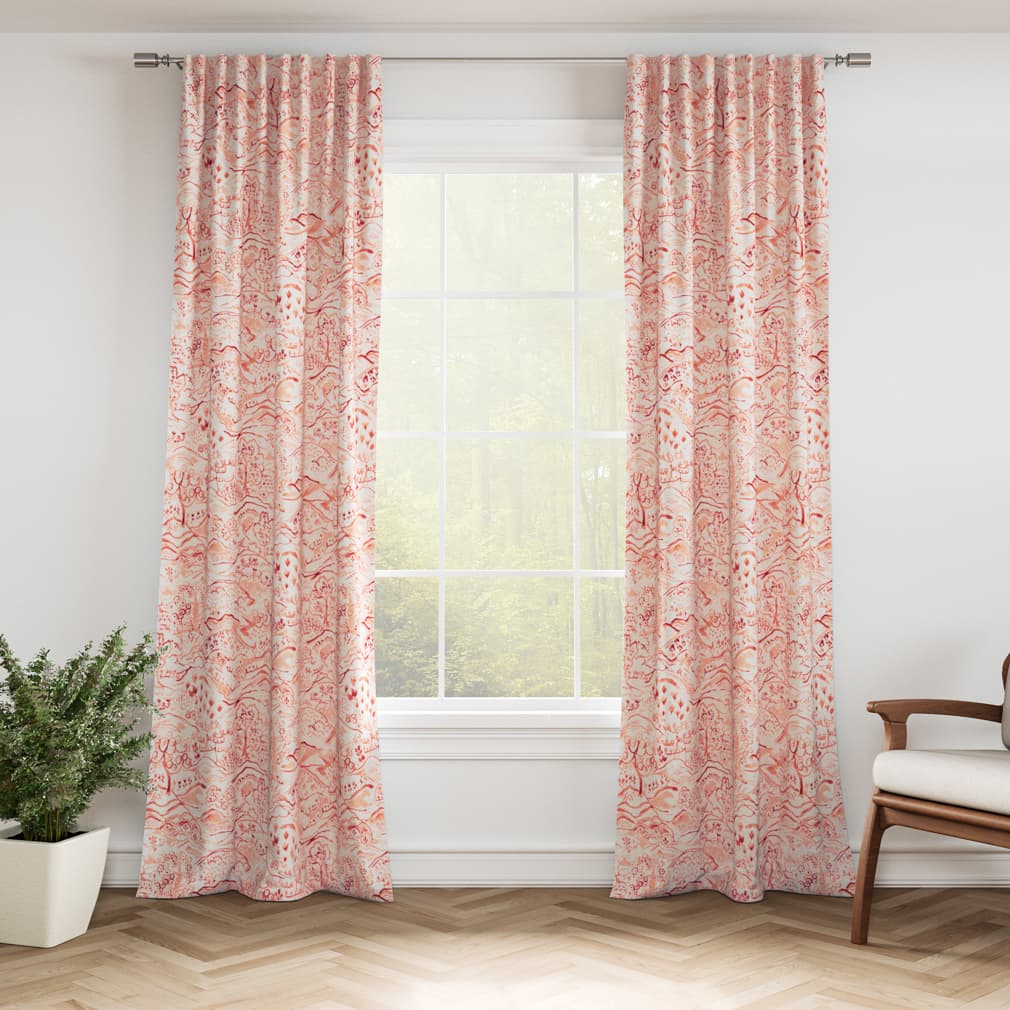 D3333 Toile Peach Coral & Peach,Pink Charlotte Fabrics