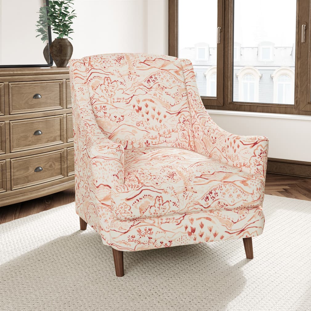 D3333 Toile Peach Coral & Peach,Pink Charlotte Fabrics