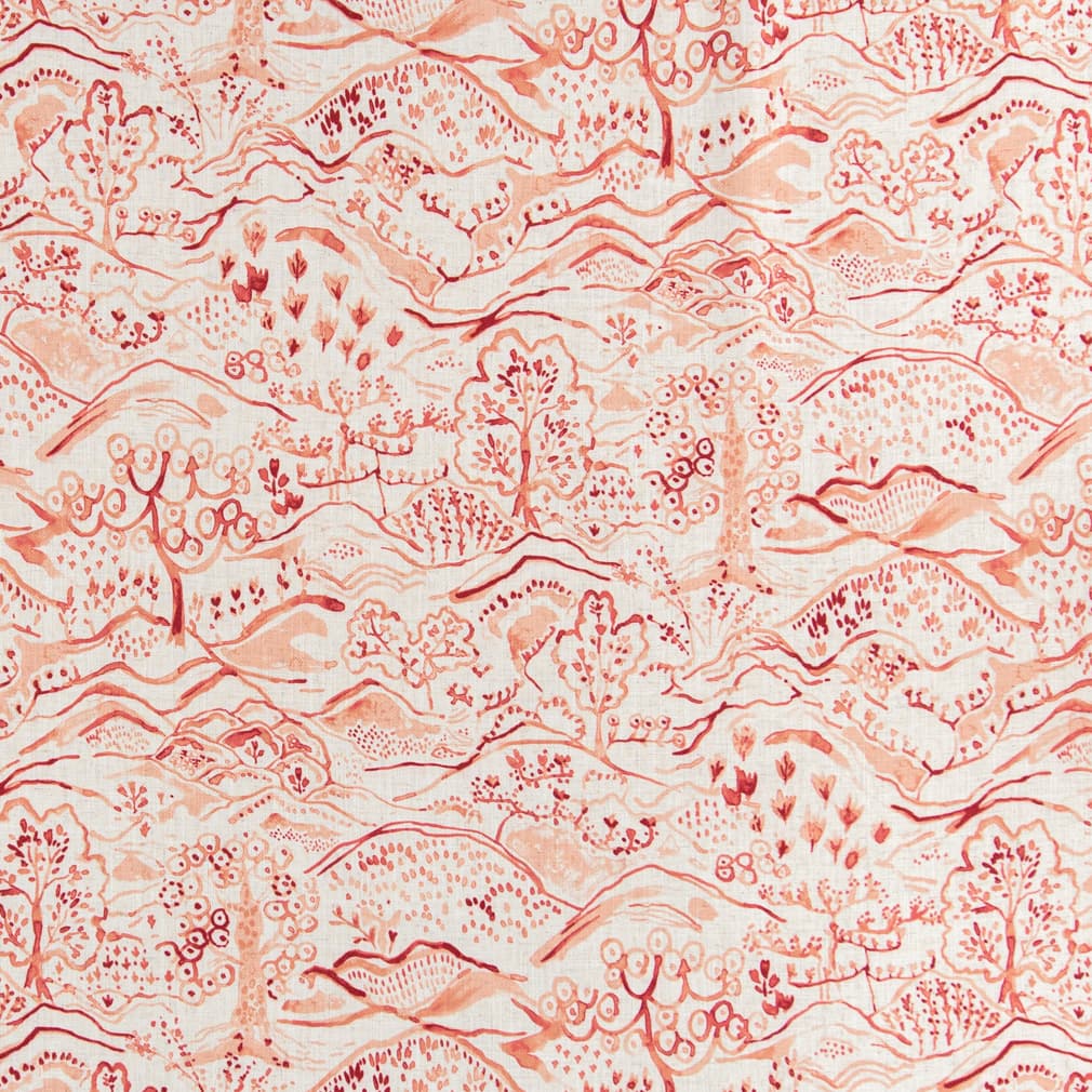 D3333 Toile Peach Coral & Peach,Pink Charlotte Fabrics