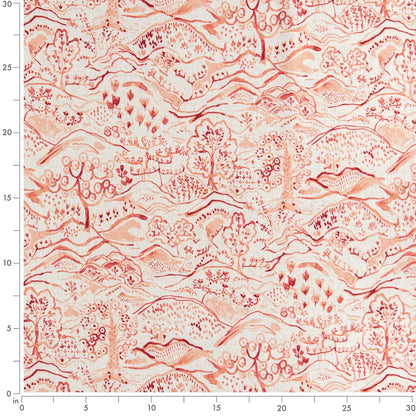 D3333 Toile Peach Coral & Peach,Pink Charlotte Fabrics