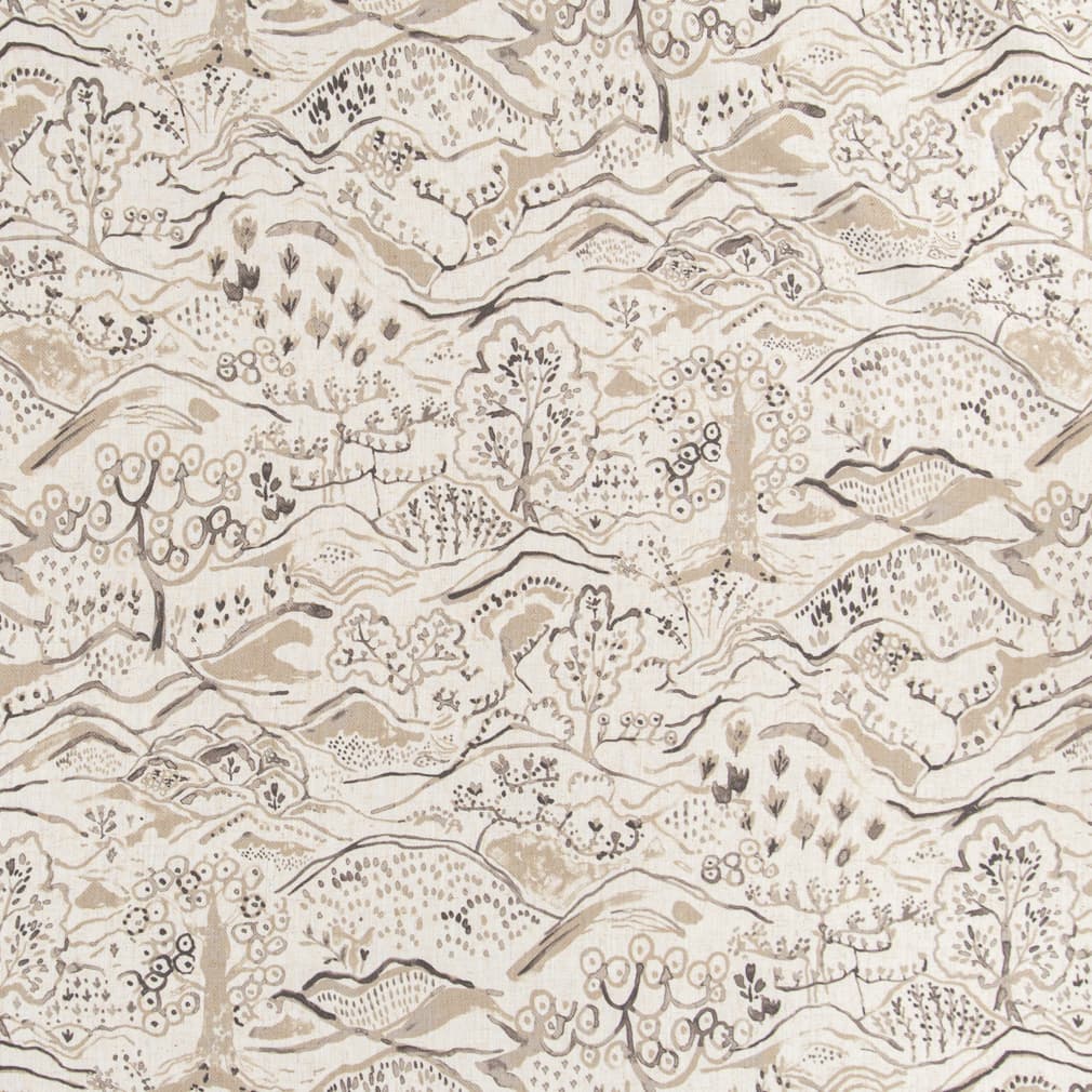D3334 Toile Fawn Beige & Taupe Charlotte Fabrics
