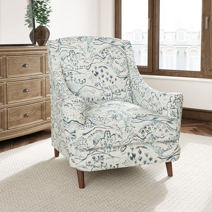 D3335 Toile Indigo Blue Charlotte Fabrics