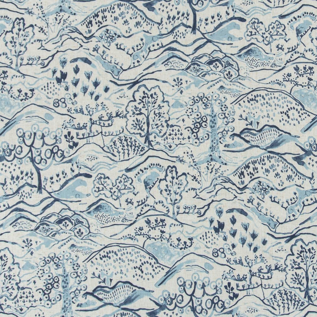 D3335 Toile Indigo Blue Charlotte Fabrics