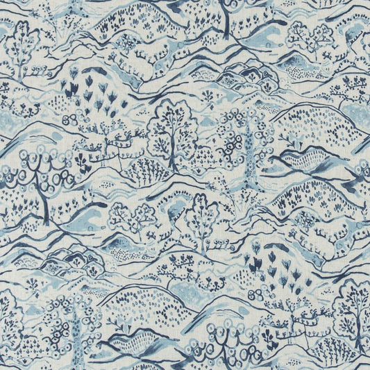 D3335 Toile Indigo Blue Charlotte Fabrics