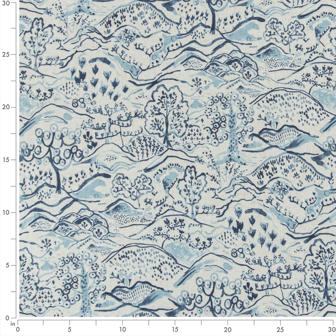 D3335 Toile Indigo Blue Charlotte Fabrics
