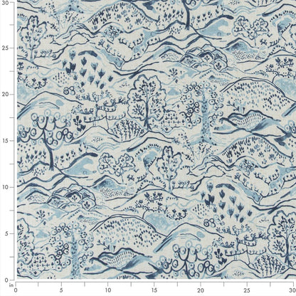 D3335 Toile Indigo Blue Charlotte Fabrics