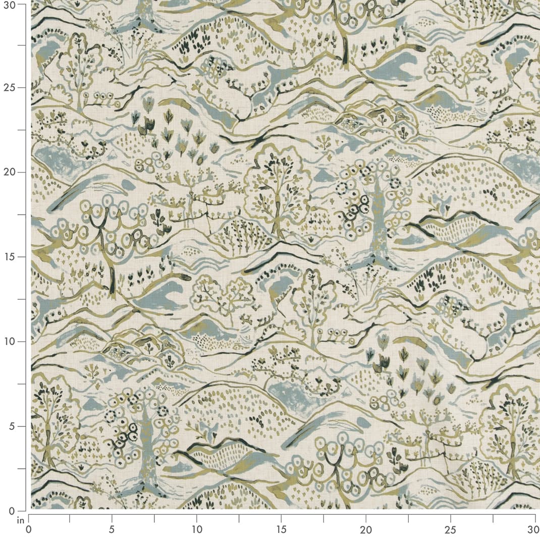 D3336 Toile Fern Green Charlotte Fabrics