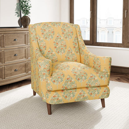 D3337 Floral Amber Aqua & Teal,Gold & Yellow Charlotte Fabrics