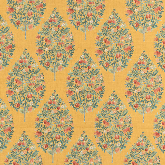 D3337 Floral Amber Aqua & Teal,Gold & Yellow Charlotte Fabrics