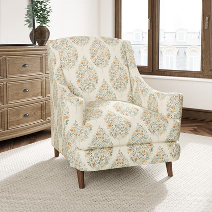 D3338 Floral Copper Green,Orange & Rust Charlotte Fabrics