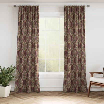 D3340 Floral Wine Green,Purple Charlotte Fabrics