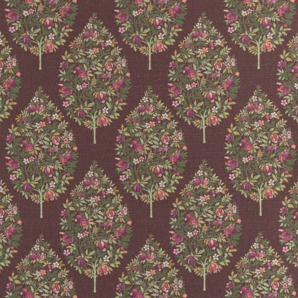 D3340 Floral Wine Green,Purple Charlotte Fabrics