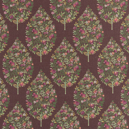 D3340 Floral Wine Green,Purple Charlotte Fabrics