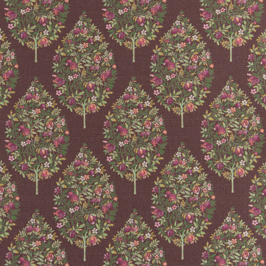 D3340 Floral Wine Green,Purple Charlotte Fabrics